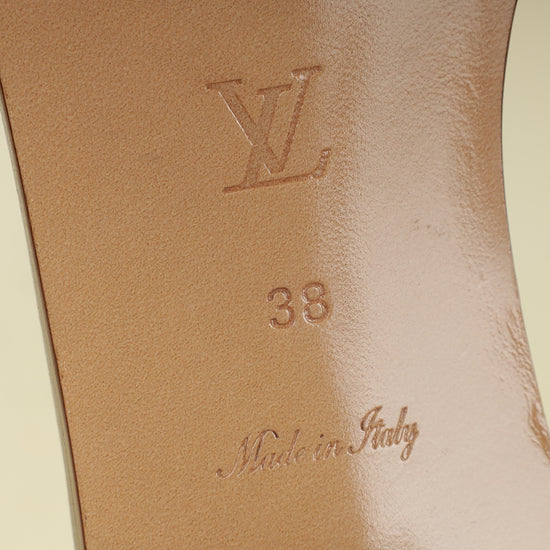 Louis Vuitton Metallic Beige Lock It Mule 38