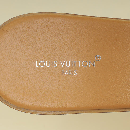 Louis Vuitton Metallic Beige Lock It Mule 38