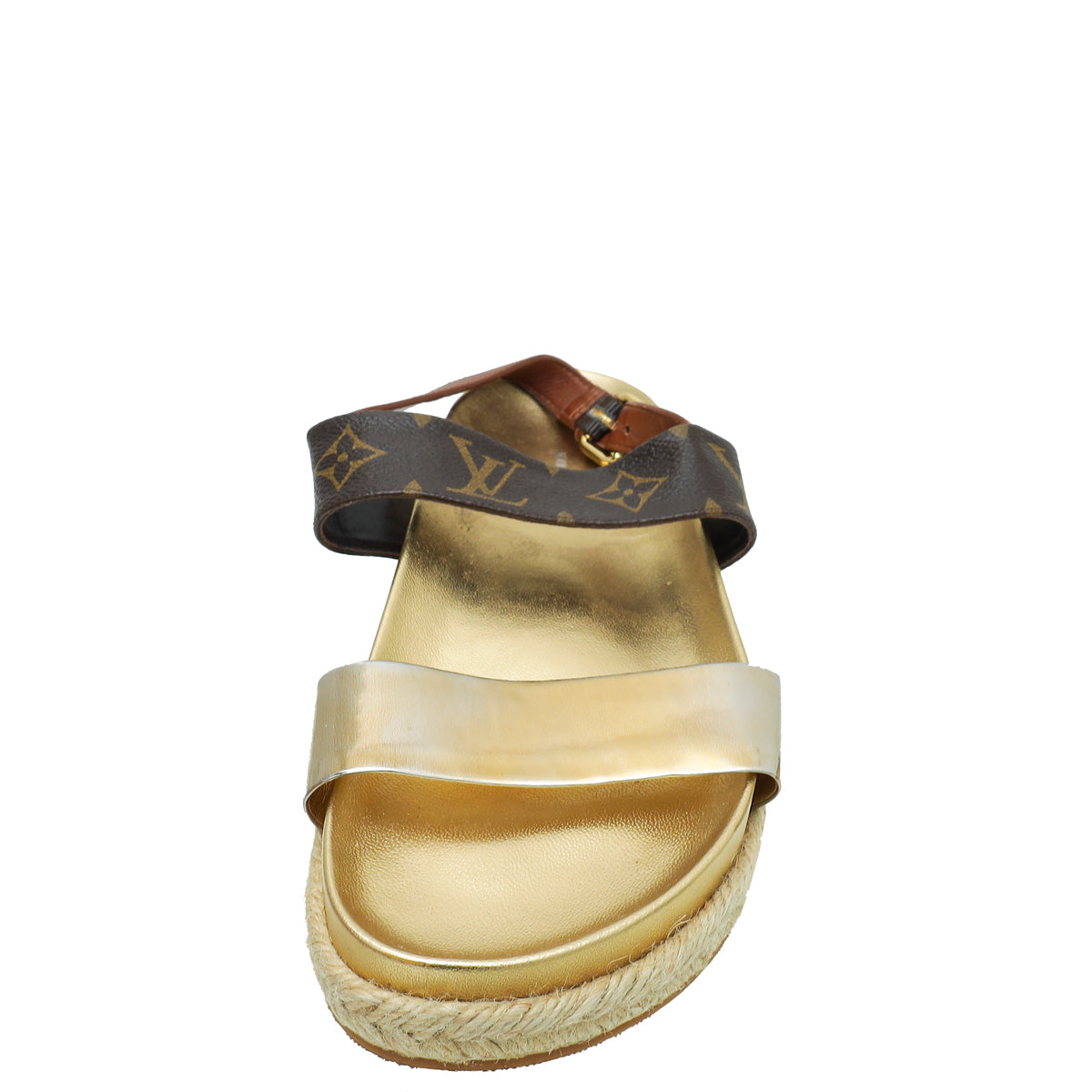 Louis Vuitton Monogram Metallic Gold Odyssey Sandal 38-Louis Vuitton-THE CLOSET