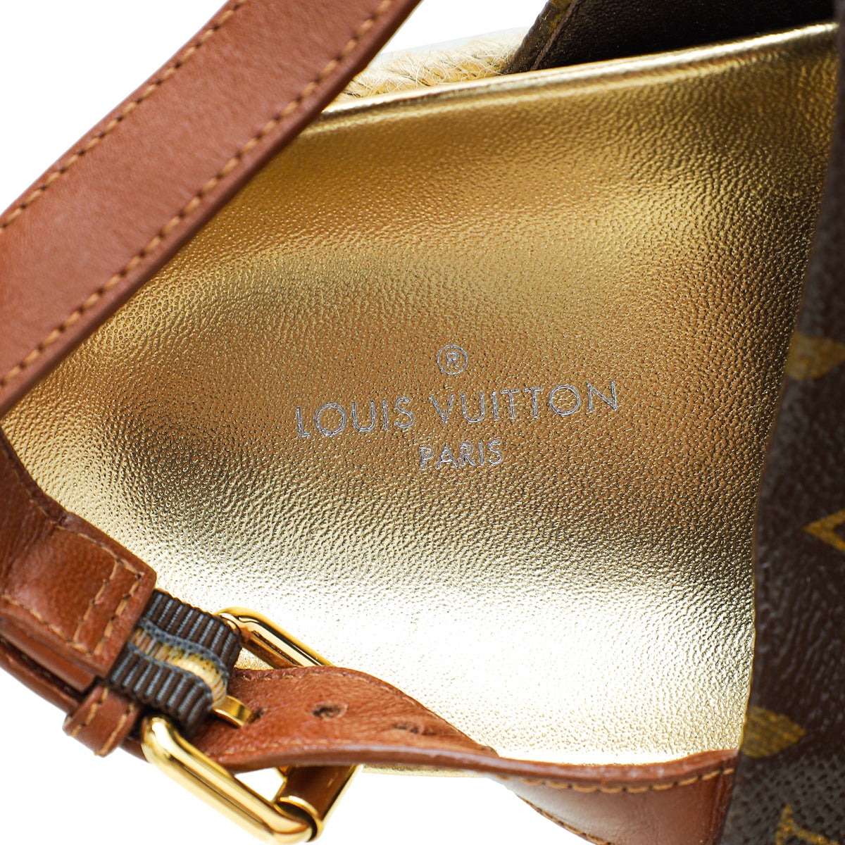 Louis Vuitton Monogram Metallic Gold Odyssey Sandal 38 – The Closet