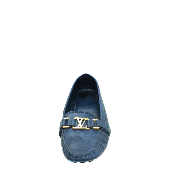 LOUIS VUITTON MOCCASIN SHOES 10 44 MONTE CARLO NAVY BLUE LEATHER