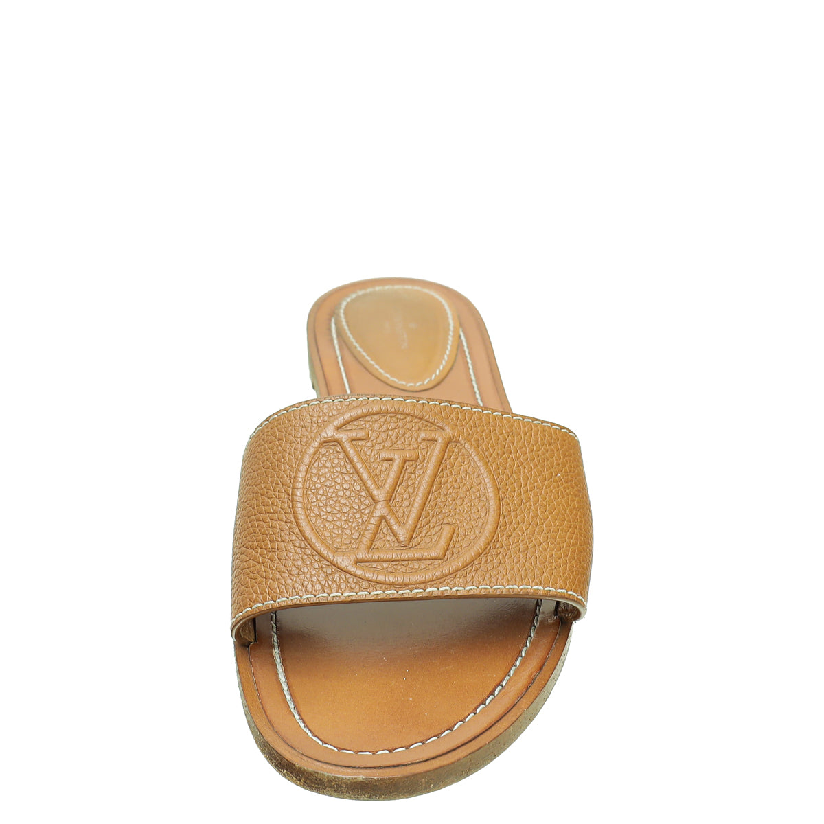 Louis Vuitton Cognac Lock It Flat Mule 39.5