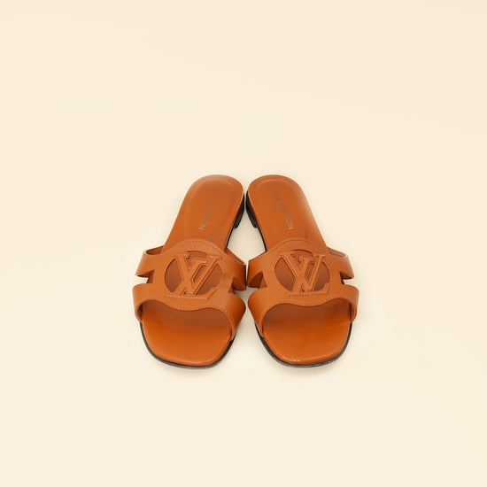 Louis Vuitton Brown Isola Flat Mules 39.5-Louis Vuitton-THE CLOSET