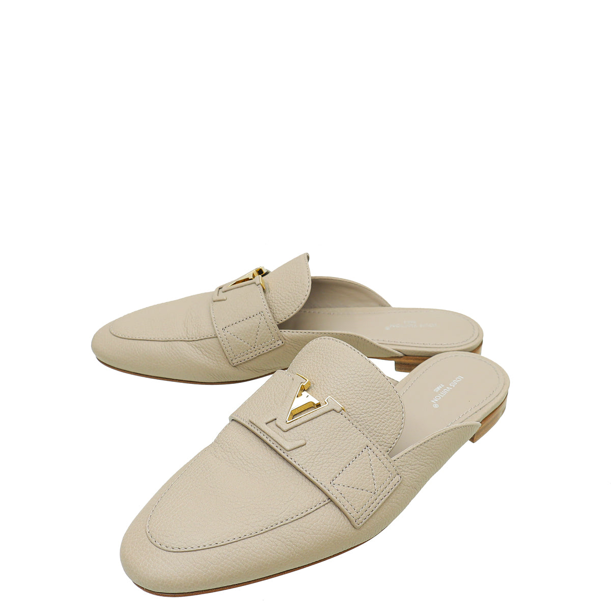 Louis Vuitton Glat Grey Capri Open Back Loafer 39-Louis Vuitton-THE CLOSET