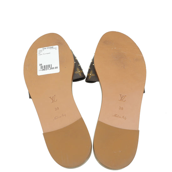 Louis Vuitton Monogram Slide Sandal 39-Louis Vuitton-THE CLOSET