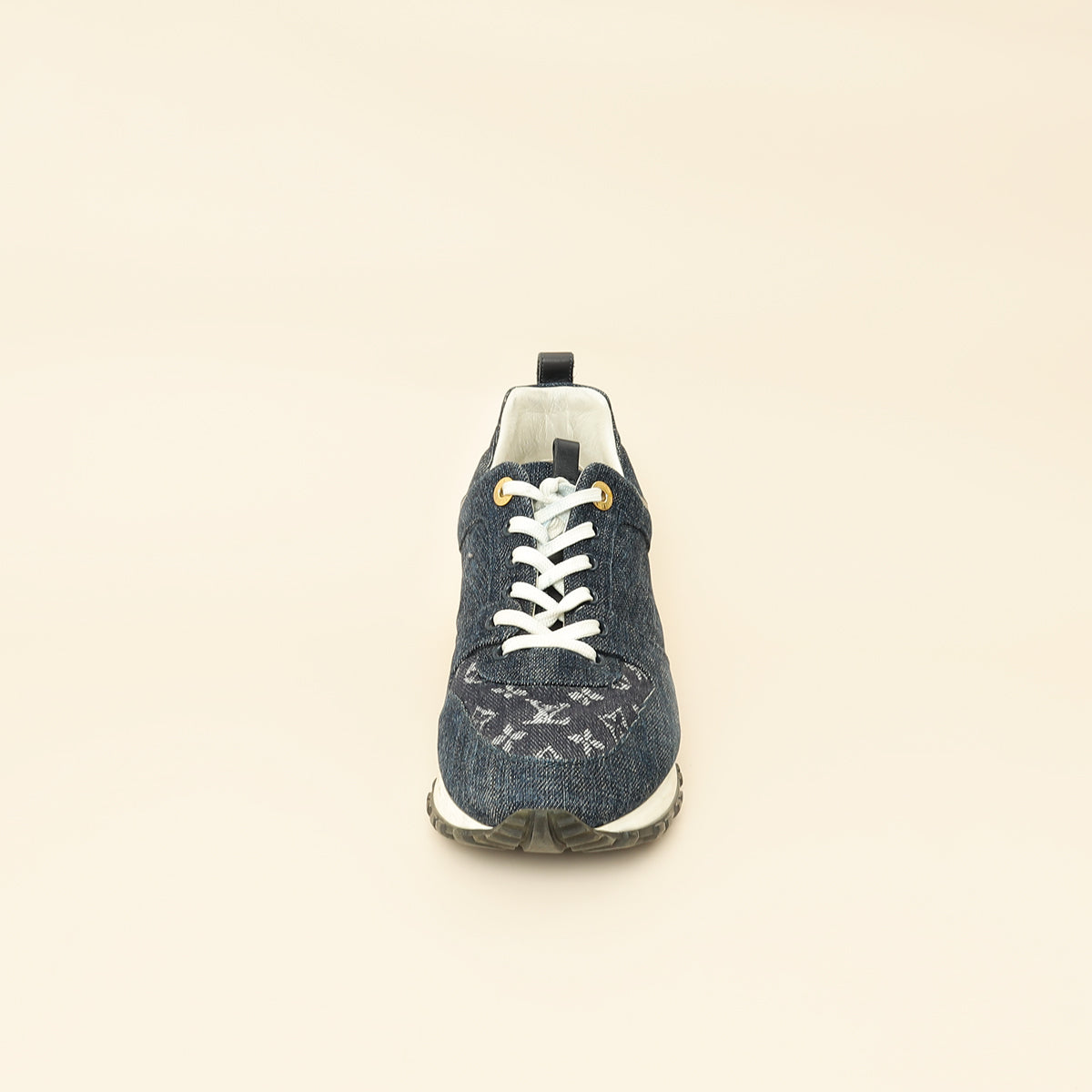 Louis Vuitton Navy Blue Monogram Denim Run Away Sneaker 39-Louis Vuitton-THE CLOSET
