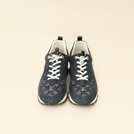 Louis Vuitton Navy Blue Monogram Denim Run Away Sneaker 39-Louis Vuitton-THE CLOSET