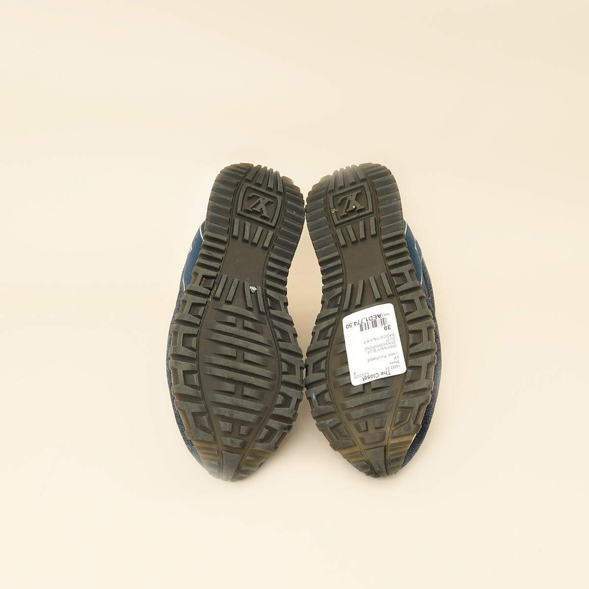 Louis Vuitton Navy Blue Monogram Denim Run Away Sneaker 39-Louis Vuitton-THE CLOSET