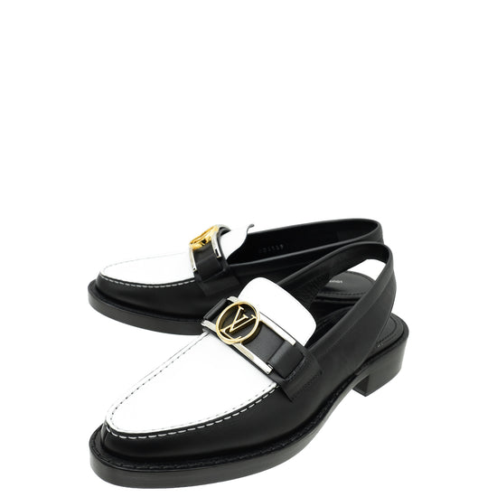 Louis Vuitton Bicolor Academy Slingback Flat Loafer 39