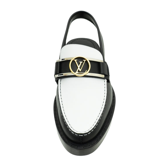 Louis Vuitton Bicolor Academy Slingback Flat Loafer 39