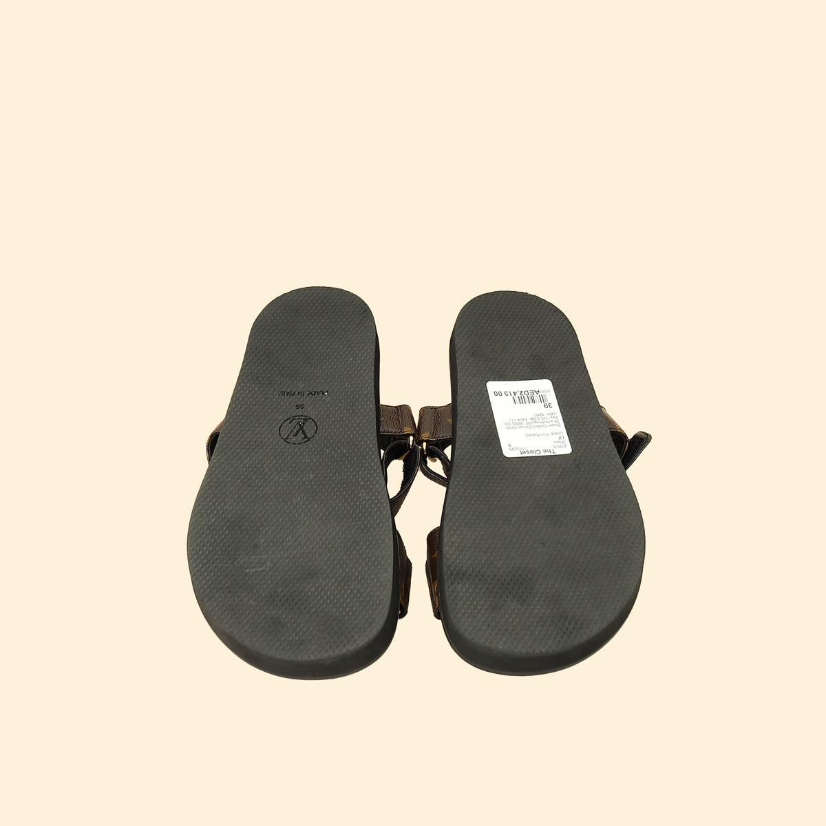 Louis Vuitton Brown Monogram Sunset Comfort Flat Sandal 39 – THE