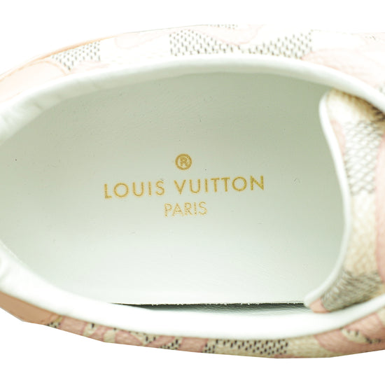 Louis Vuitton Rose Ballerine Damier Azur Tahitienne Bora Bora Sneakers Size  37 For Sale at 1stDibs
