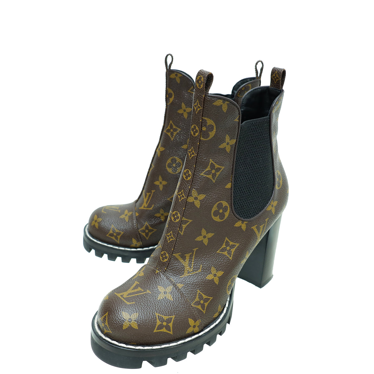 Louis Vuitton Monogram Beaubourg Ankle Boots 39-Louis Vuitton-THE CLOSET