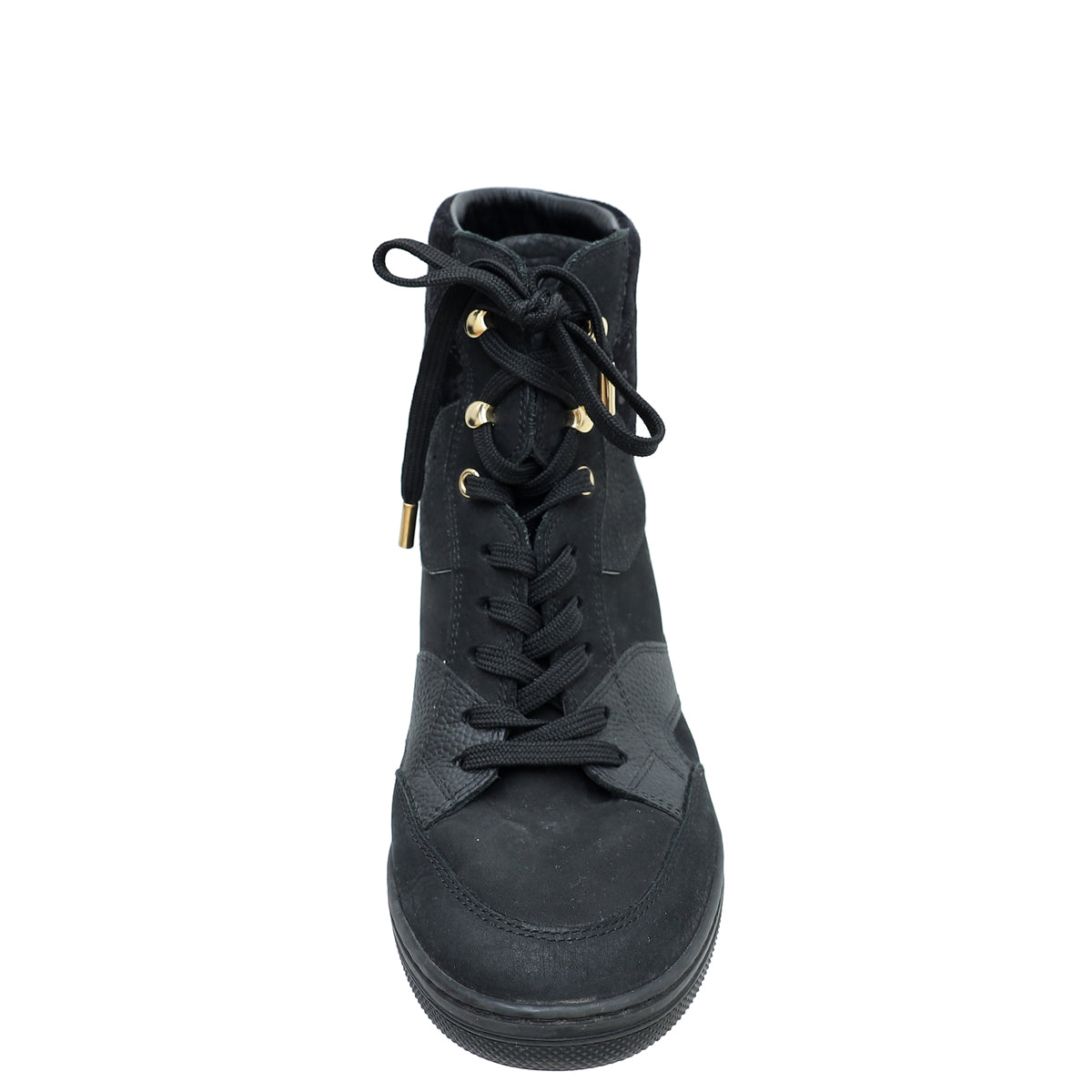 Monogram Cliff Louis Vuitton Black Suede Monogram Cliff Top Wedge Sneakers 39 – THE CLOSET