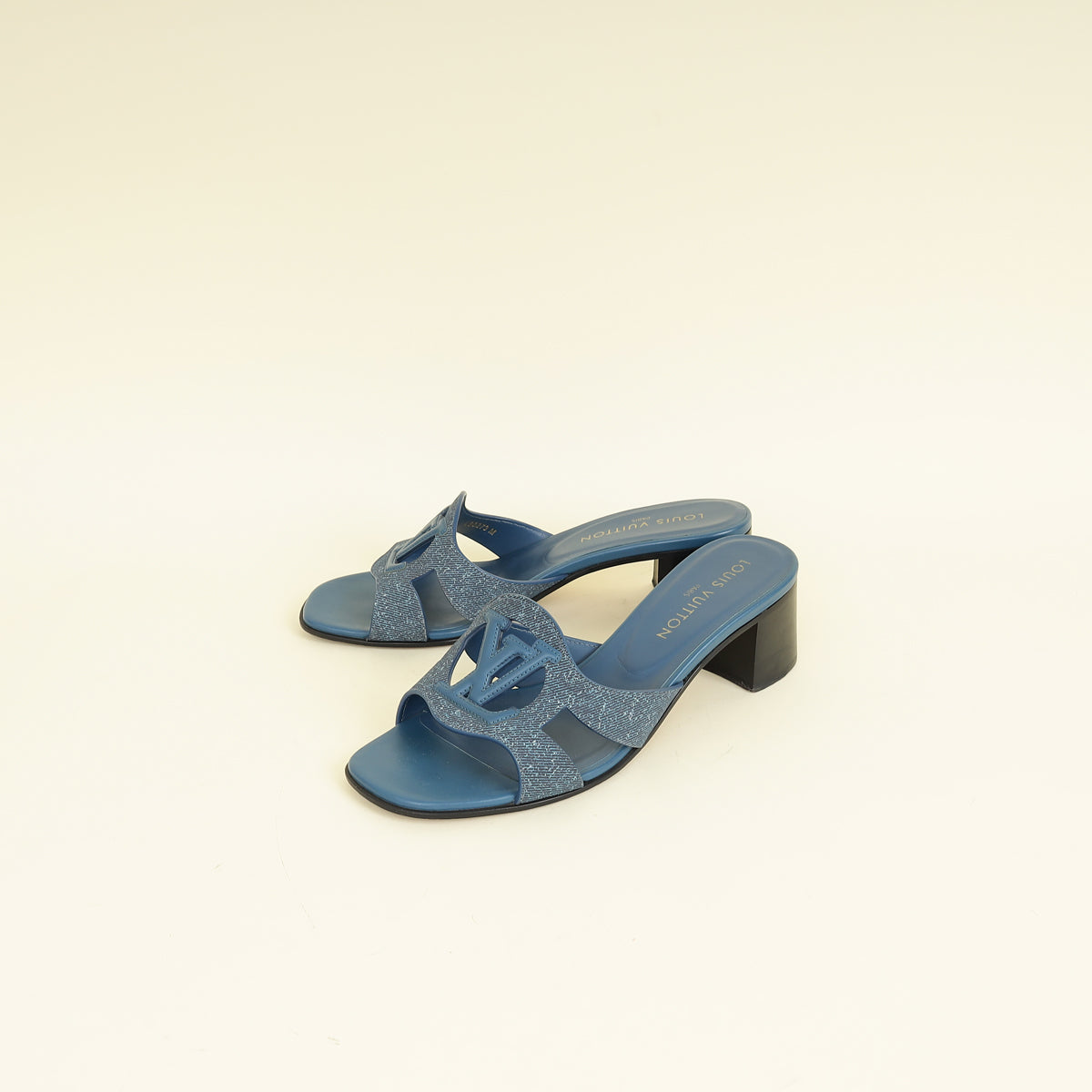 Louis Vuitton Dark Blue Isola Denim Effect Mules 40