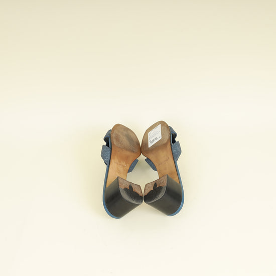 Louis Vuitton Dark Blue Isola Denim Effect Mules 40