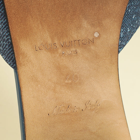 Louis Vuitton Dark Blue Isola Denim Effect Mules 40