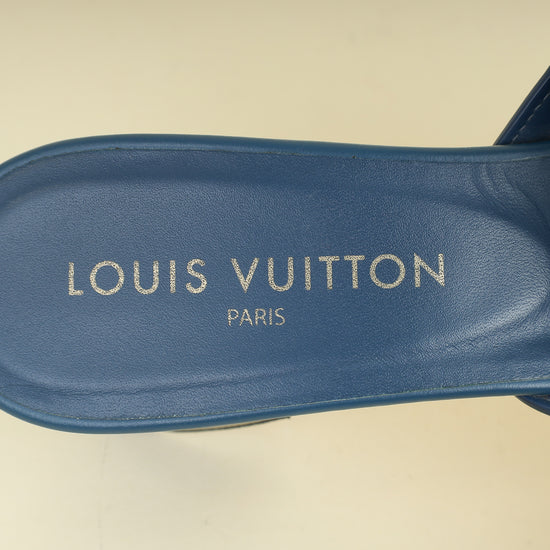 Louis Vuitton Dark Blue Isola Denim Effect Mules 40
