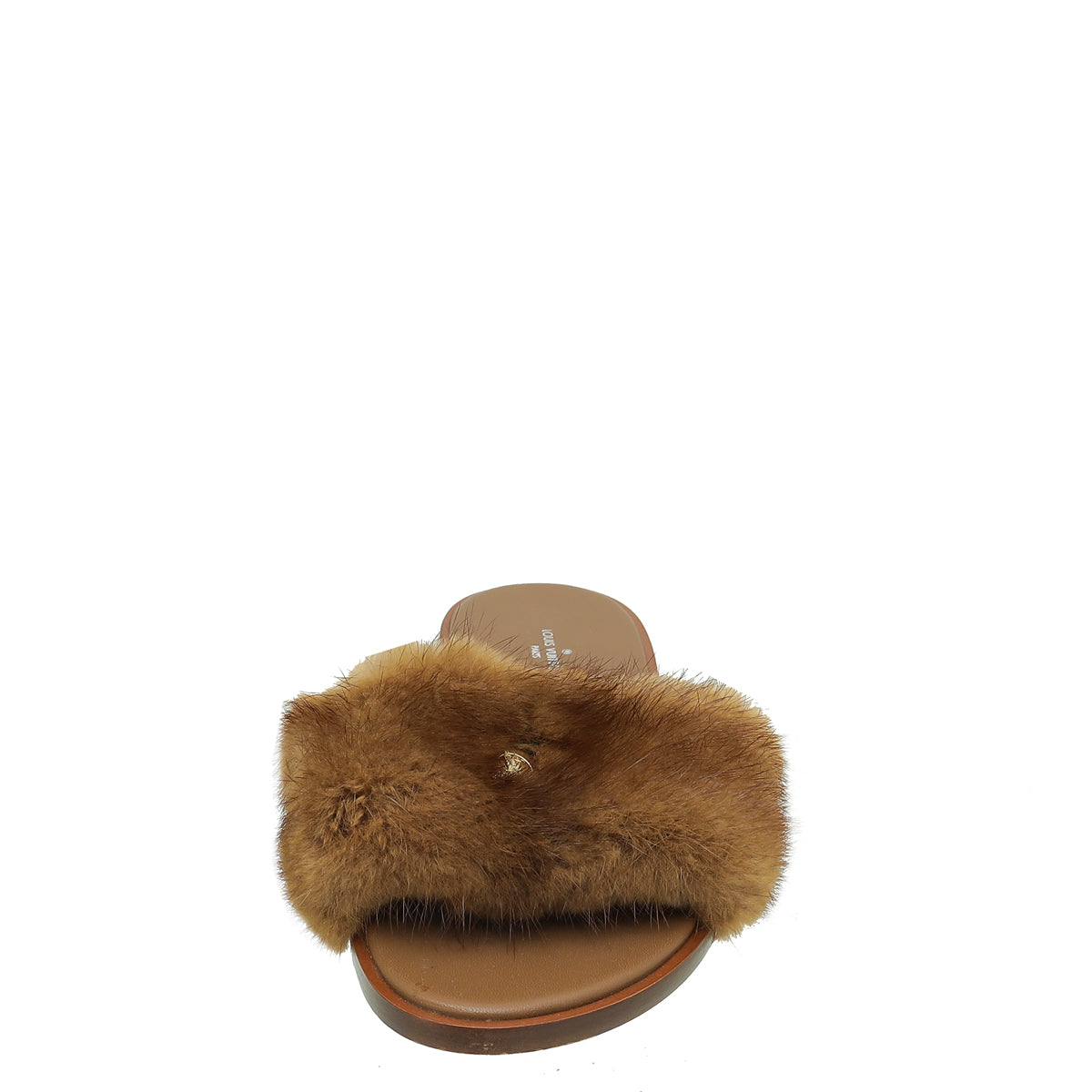 Louis Vuitton Bicolor Mink Fur Lock It Flat Mule 40-Louis Vuitton-THE CLOSET