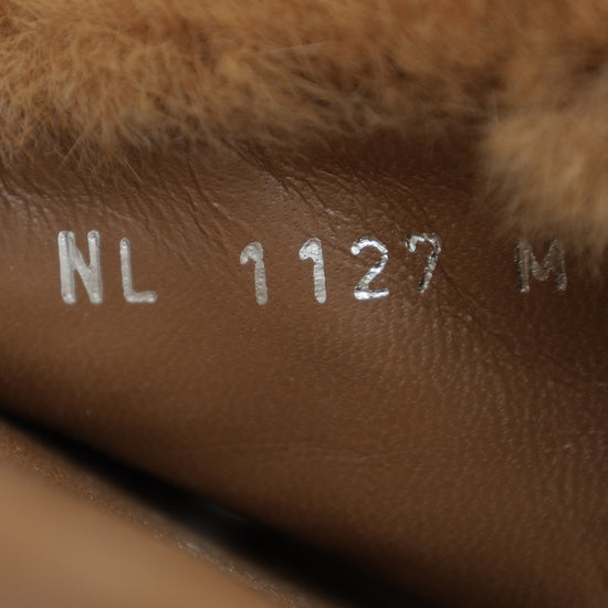 Louis Vuitton Bicolor Mink Fur Lock It Flat Mule 40