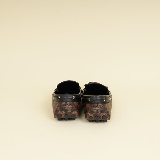 Louis Vuitton Damier Ebene Driver Moccasin Loafer 40-Louis Vuitton-THE CLOSET