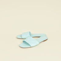 Louis Vuitton Aqua Monogram Embossed Revival Flat Mules 40