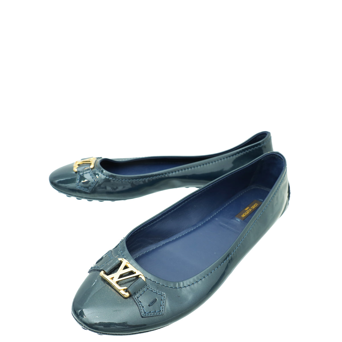 Louis Vuitton Indigo Blue Vernis Oxford Ballerina Flats 41-Louis Vuitton-THE CLOSET