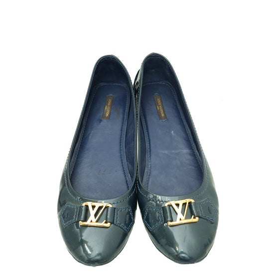 Louis Vuitton Navy Blue Oxford Ballerina Flats 41
