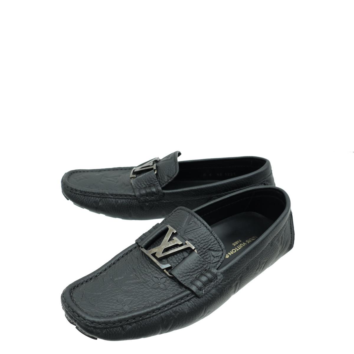 Louis Vuitton Black Monogram Empreinte Monte Carlo Moccasin 6-Louis Vuitton-THE CLOSET