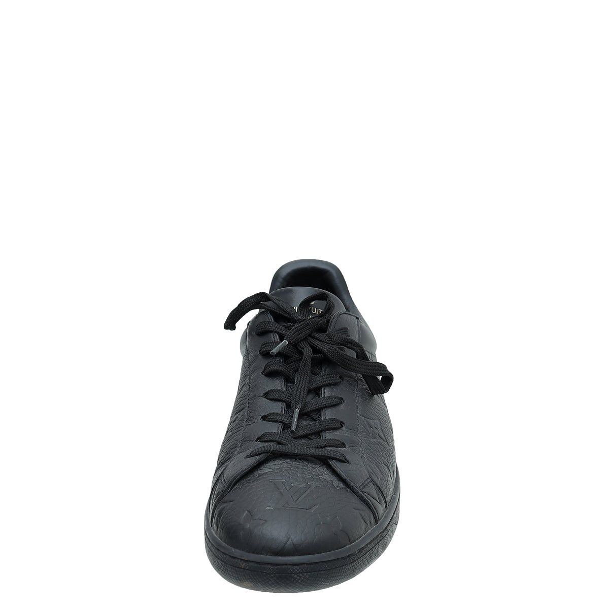 Louis Vuitton Black Monogram Embossed Luxembourg Trainer Sneaker 7-Louis Vuitton-THE CLOSET