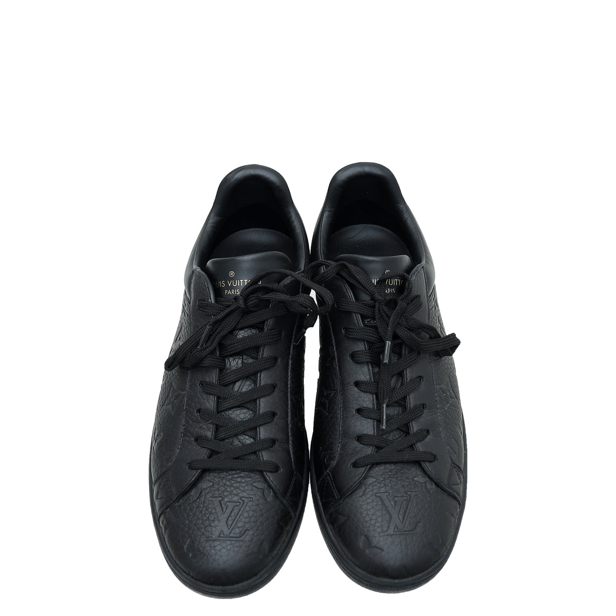Louis Vuitton Black Monogram Embossed Leather Luxembourg Sneakers