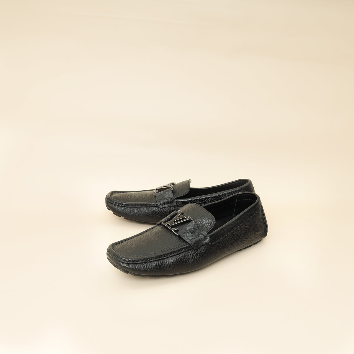 Louis Vuitton Black Monte Carlo Moccasins Men's Loafer 8-Louis Vuitton-THE CLOSET
