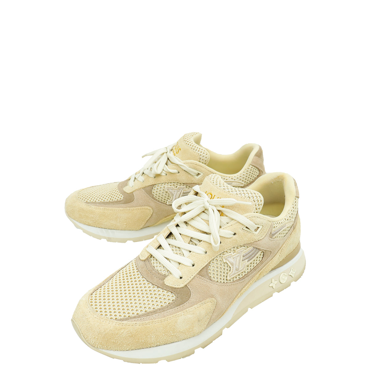 Louis Vuitton Beige Mesh and Suede Run Away Sneaker 9-Louis Vuitton-THE CLOSET
