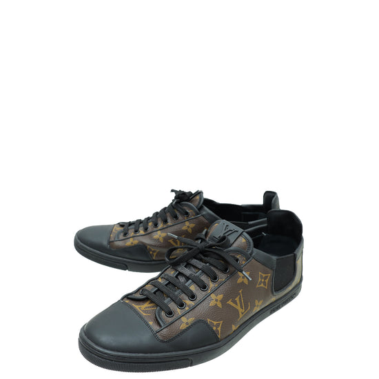 LOUIS VUITTON Calfskin Monogram Slalom Sneakers 9 Black 161460