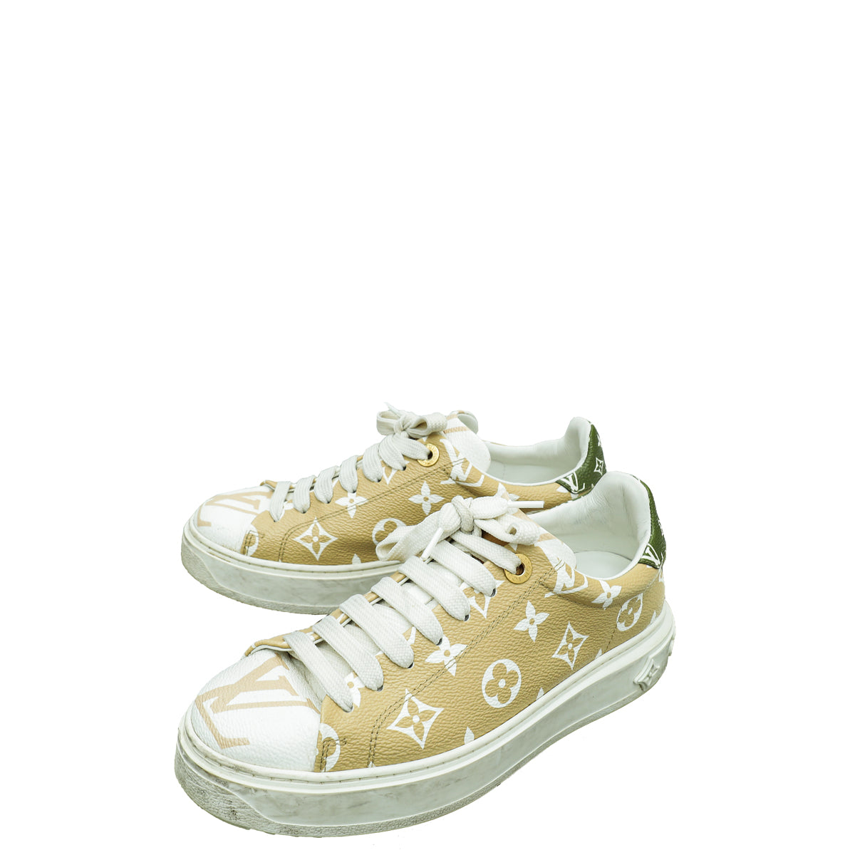 Louis Vuitton Bicolor Monogram Giant Time Out Sneakers 36-Louis Vuitton-THE CLOSET
