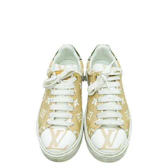 Louis Vuitton Bicolor Monogram Giant Time Out Sneakers 36