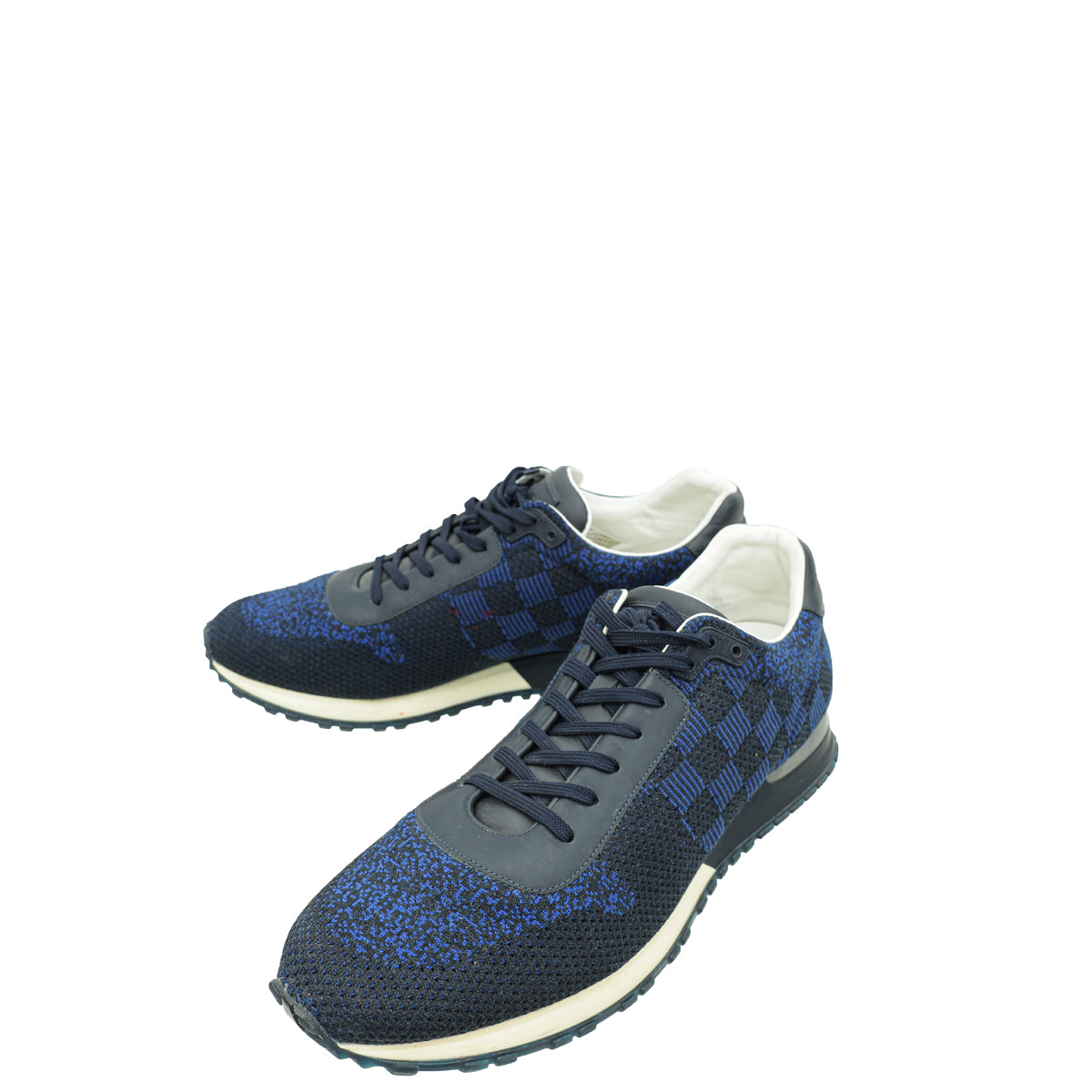 Louis Vuitton Navy Blue Damier Fabric Mesh Run Away Sneaker 11-Louis Vuitton-THE CLOSET
