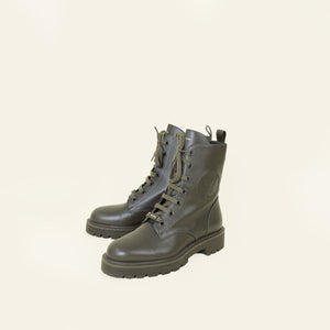 Louis Vuitton Green Khaki Territory Ranger Combat Boots 40