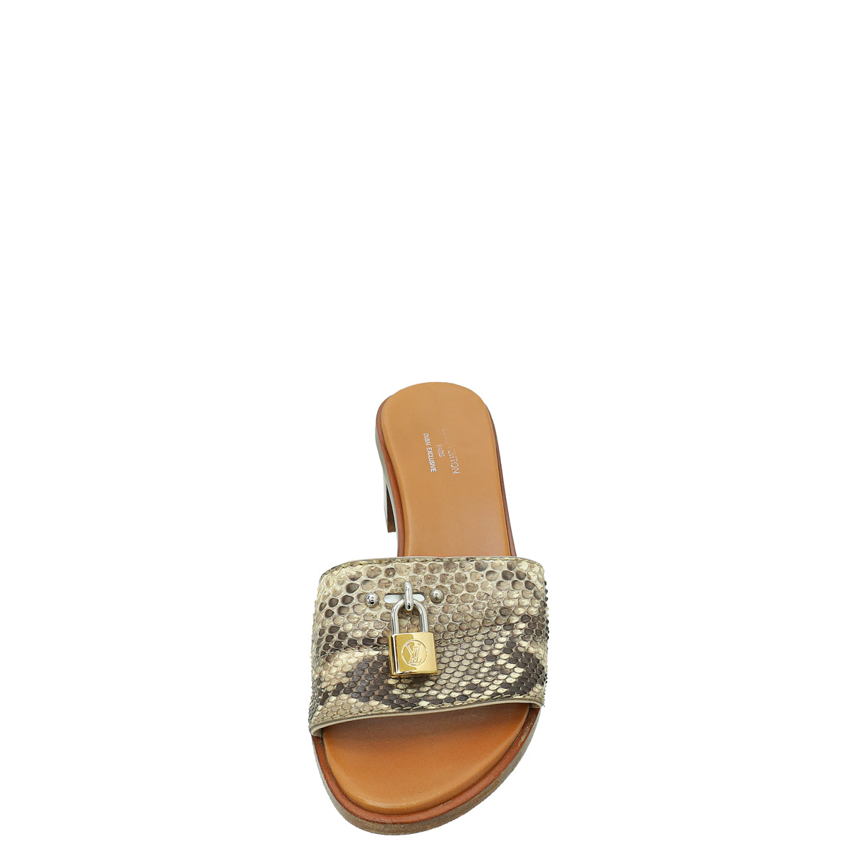 Louis Vuitton Natural Python Lock It Mules 36.5-Louis Vuitton-THE CLOSET