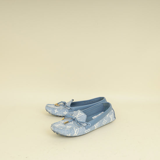 Louis Vuitton Blue Monogram Denim Gloria Flat Loafer 36