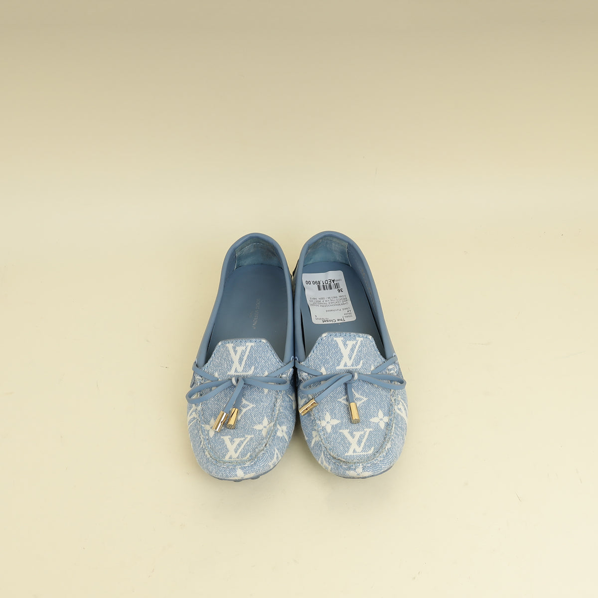 Louis Vuitton Blue Monogram Denim Gloria Flat Loafer 36