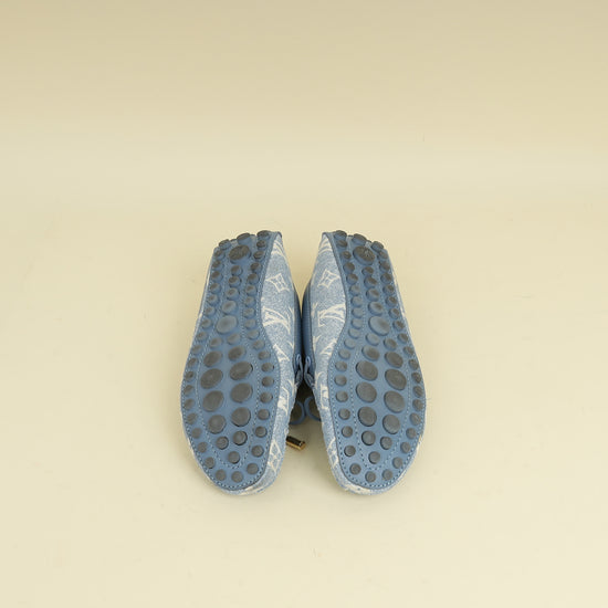 Louis Vuitton Blue Monogram Denim Gloria Flat Loafer 36