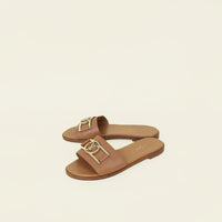 Louis Vuitton Cognac Lock It Slide Sandal 36