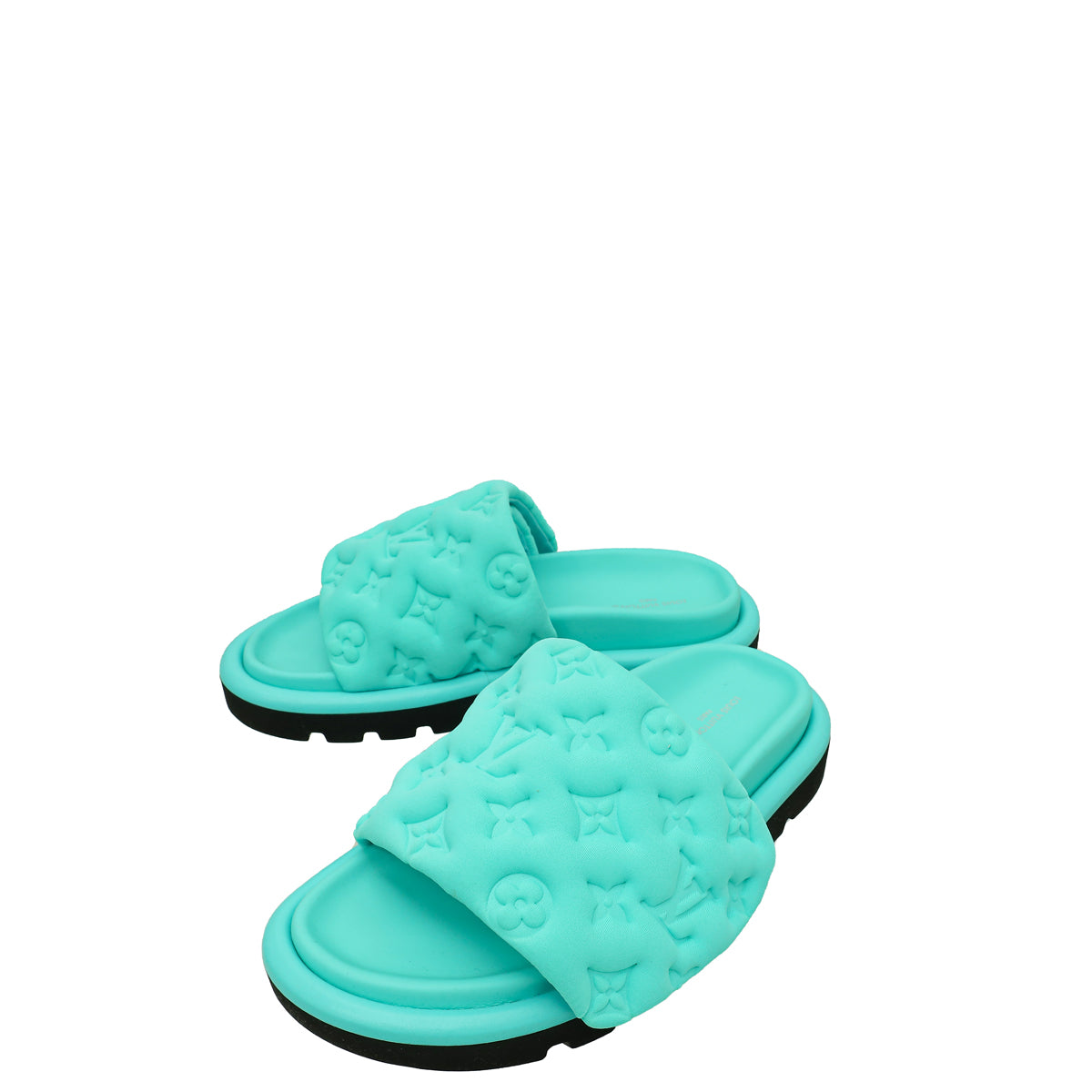 Louis Vuitton Bleu Clair Monogram Fabric Embossed Monogram Pool Pillow Comfort Mules 36-Louis Vuitton-THE CLOSET