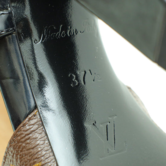 Louis Vuitton Monogram Black Headline Pumps 37.5