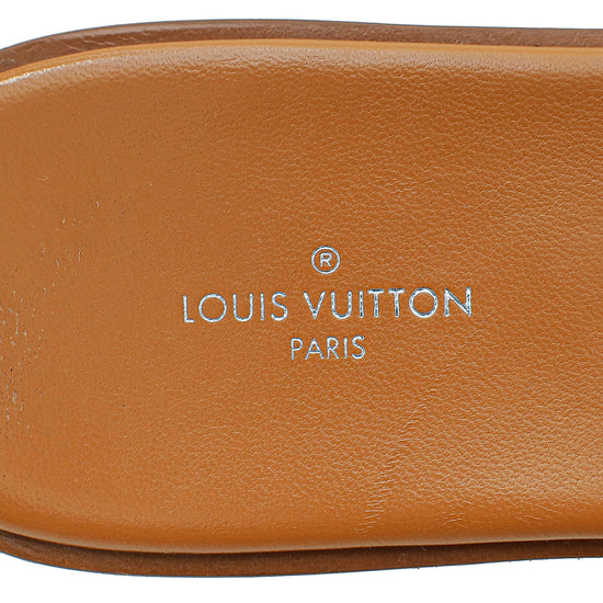 Louis Vuitton White Lock It Flat Mules 37
