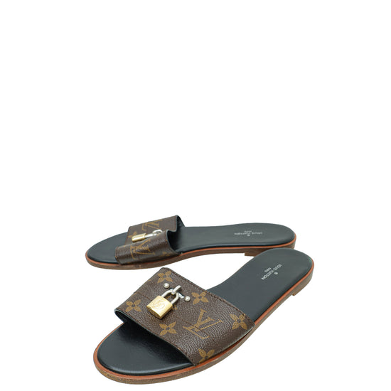 Louis Vuitton Monogram Lock It Flat Mules