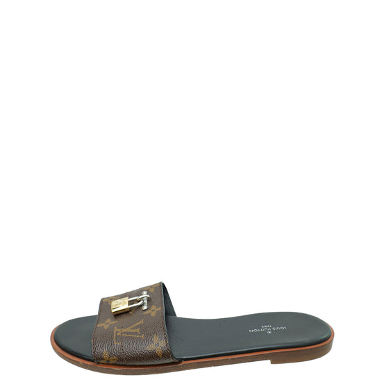 Louis Vuitton Monogram Lock It Flat Mules