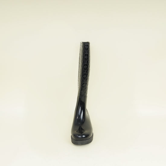 Louis Vuitton Black Monogram Rubber Splash Rain Boots 37