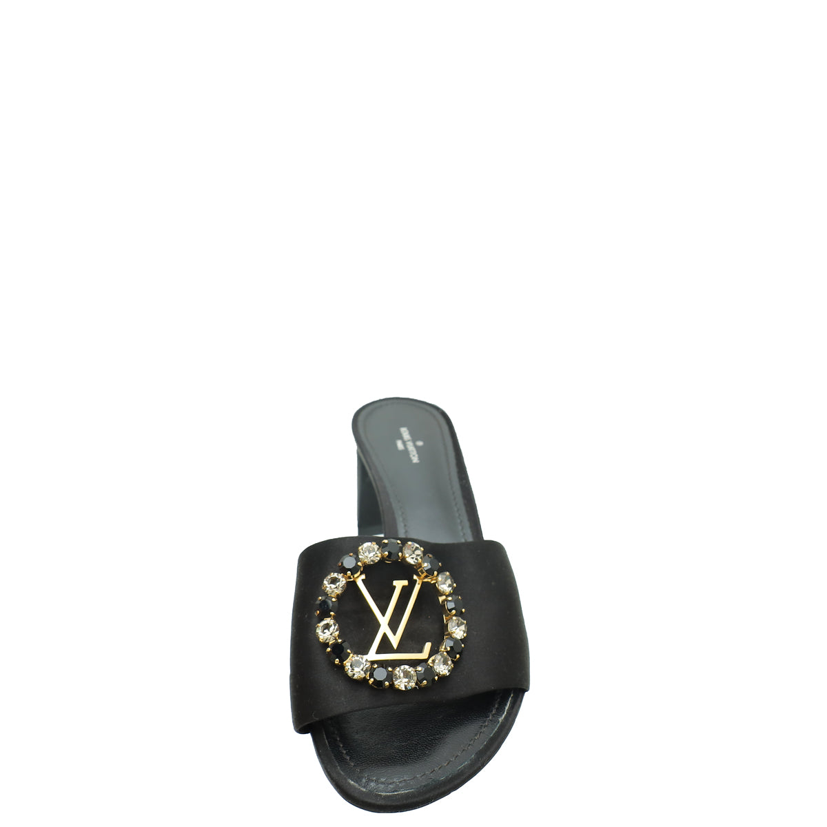 Louis Vuitton Black Satin Madeleine Mules 38.5-Louis Vuitton-THE CLOSET